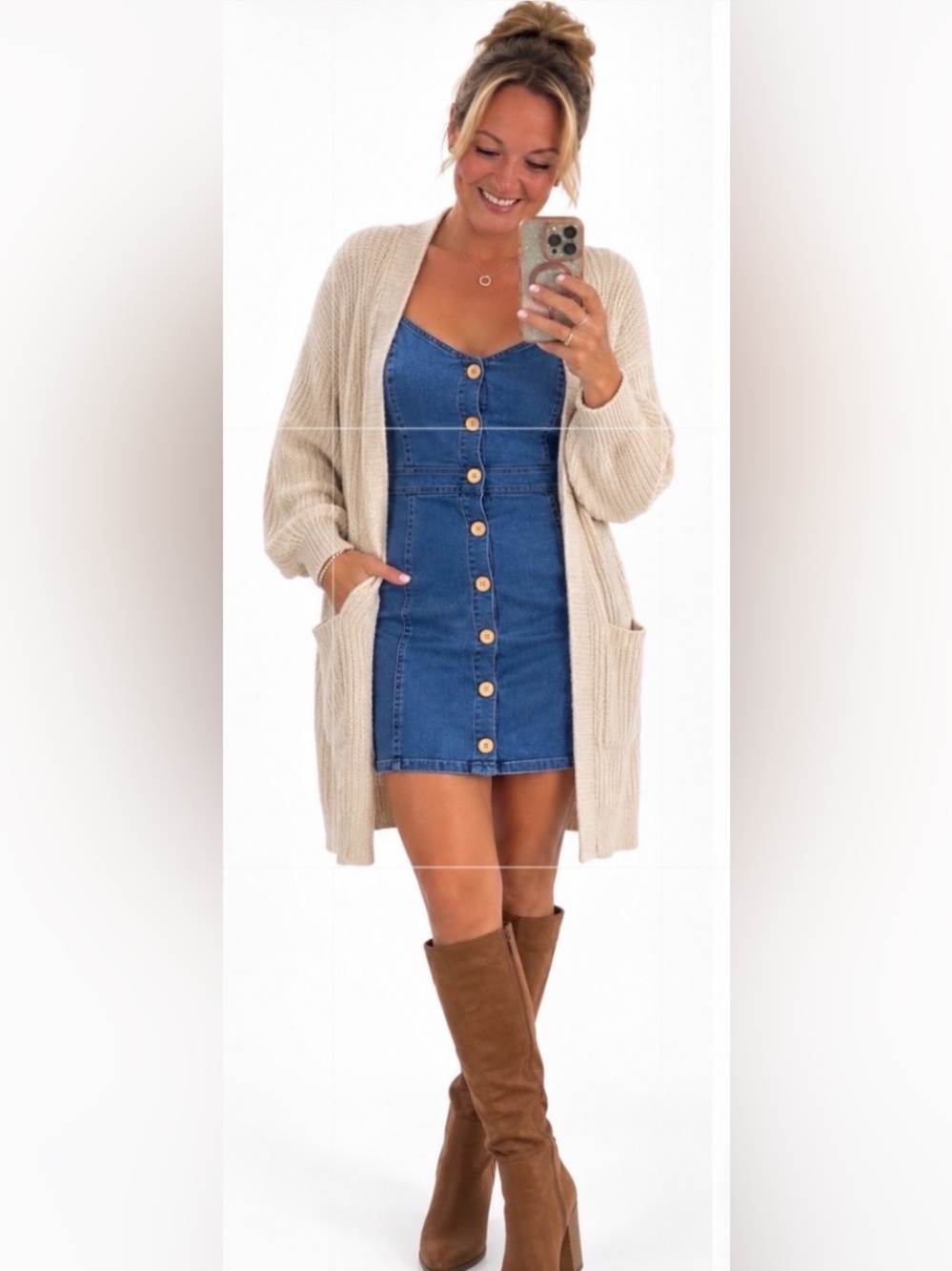 Blashe Y2K Denim Button-Down Body-Con Dress.
